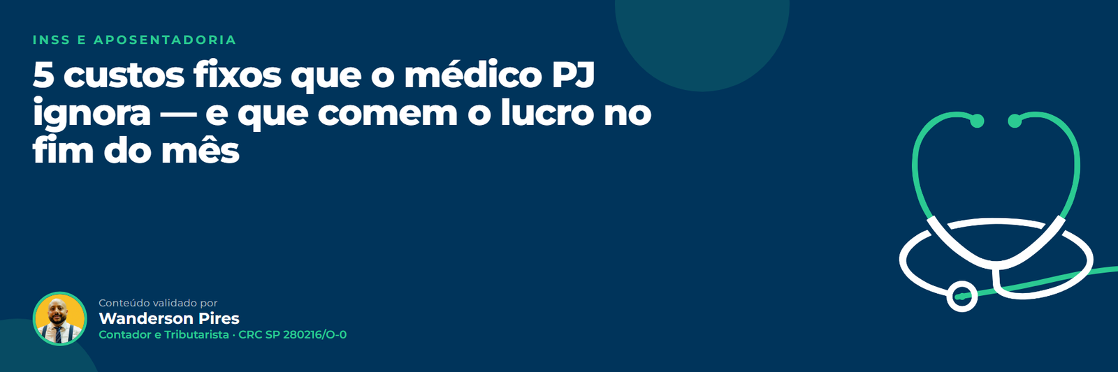 Custos fixos do médico PJ: 5 custos fixos que o médico PJ ignora — e que comem o lucro no fim do mês
