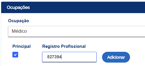 Ficha Identificação do Carnê-Leão com os campos de ocupação e registro profissional